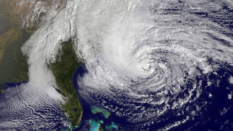 Hurikán Sandy. Zdroj: NASA
