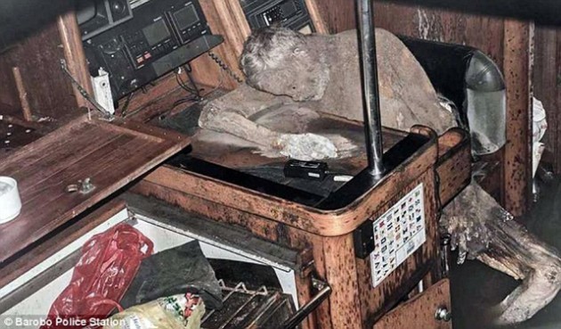Mumifikované tělo mrtvého námořníka